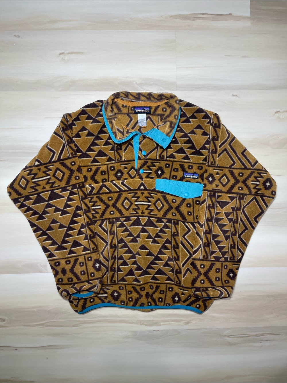 Patagonia Aztec Synchilla Snap-T Fleece Pullover Men’s Sz XS Vtg Montana Siete